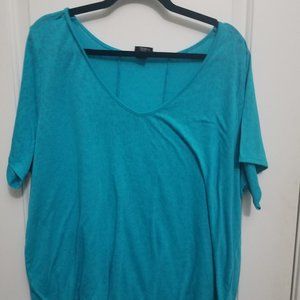 Torrid V Neck Animal Print Teal Top 4XL Plus Size